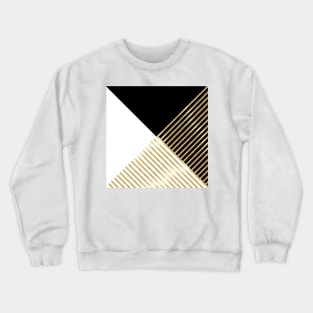 Black White Geometric Gold Stripes Modern Design Crewneck Sweatshirt